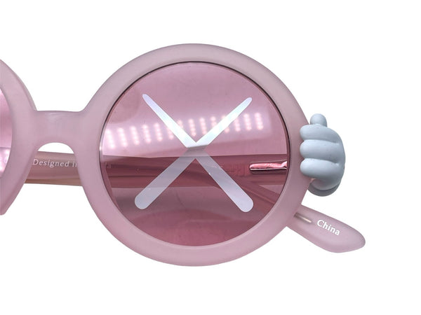 New, unused item KAWS x SONS+DAUGHTERS Sunglasses Glasses Kids Round 41-18-120 Plastic Pink Used 63778