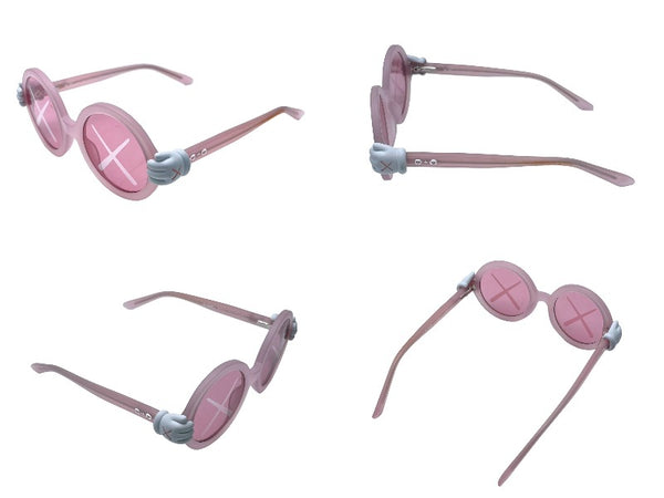 New, unused item KAWS x SONS+DAUGHTERS Sunglasses Glasses Kids Round 41-18-120 Plastic Pink Used 63778
