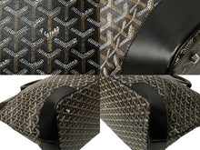 画像をギャラリービューアに読み込む, Goyard ゴヤール ベルーガ ハンドバッグ ヘリンボーン柄 PVC レザー ブラック ブラウン シルバー金具 美品 中古 63787
