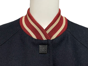 美品✨CHANEL スポーツライン ココマーク サイドロゴ フリース ブルゾン CHANEL シャネル ココマーク スポーツライン スタジャン ブルゾン