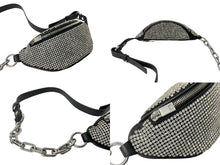Load image into Gallery viewer, 極美品 Alexander Wang アレキサンダーワン ラインストーン ベルトショルダーバッグ 19SS MFQ8ZJYF1OXURQ3L シルバー 中古 63822
