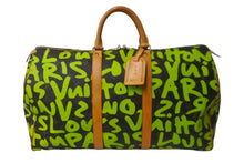 画像をギャラリービューアに読み込む, LOUIS VUITTON ルイヴィトン キーポル50 モノグラムグラフィティ スティーブン スプラウス M93700 グリーン 美品 中古 63828