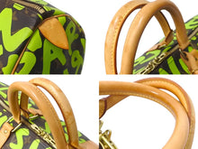 画像をギャラリービューアに読み込む, LOUIS VUITTON ルイヴィトン キーポル50 モノグラムグラフィティ スティーブン スプラウス M93700 グリーン 美品 中古 63828