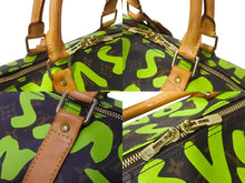 画像をギャラリービューアに読み込む, LOUIS VUITTON ルイヴィトン キーポル50 モノグラムグラフィティ スティーブン スプラウス M93700 グリーン 美品 中古 63828