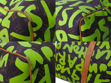 画像をギャラリービューアに読み込む, LOUIS VUITTON ルイヴィトン キーポル50 モノグラムグラフィティ スティーブン スプラウス M93700 グリーン 美品 中古 63828