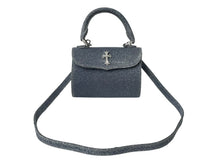 画像をギャラリービューアに読み込む, 極美品 CHROME HEARTS クロムハーツ ADAMS アダムス クロス 2WAY ラメ ハンドバッグ ブルー シルバー 中古 63829