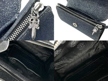 画像をギャラリービューアに読み込む, 極美品 CHROME HEARTS クロムハーツ ADAMS アダムス クロス 2WAY ラメ ハンドバッグ ブルー シルバー 中古 63829