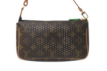 Load image into Gallery viewer, LOUIS VUITTON ルイヴィトン モノグラムペルフォ ポシェット アクセソワール ハンドバッグ ブラウン グリーン M95184 美品 中古 63833