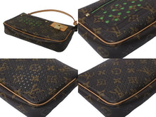 Load image into Gallery viewer, LOUIS VUITTON ルイヴィトン モノグラムペルフォ ポシェット アクセソワール ハンドバッグ ブラウン グリーン M95184 美品 中古 63833