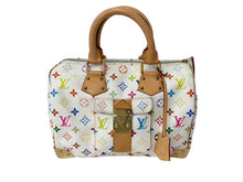 画像をギャラリービューアに読み込む, 極美品 LOUIS VUITTON ルイ ヴィトン ハンドバッグ スピーディ30 村上隆 M92643 PVC レザー ホワイト マルチカラー 中古 63836