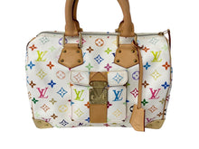 画像をギャラリービューアに読み込む, 極美品 LOUIS VUITTON ルイ ヴィトン ハンドバッグ スピーディ30 村上隆 M92643 PVC レザー ホワイト マルチカラー 中古 63836