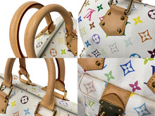 画像をギャラリービューアに読み込む, 極美品 LOUIS VUITTON ルイ ヴィトン ハンドバッグ スピーディ30 村上隆 M92643 PVC レザー ホワイト マルチカラー 中古 63836