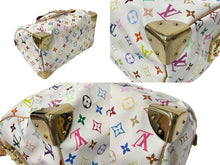 画像をギャラリービューアに読み込む, 極美品 LOUIS VUITTON ルイ ヴィトン ハンドバッグ スピーディ30 村上隆 M92643 PVC レザー ホワイト マルチカラー 中古 63836