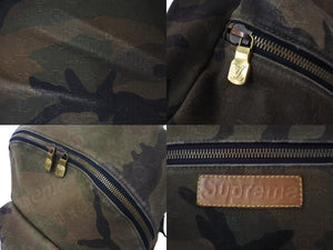 LOUIS VUITTON ルイ ヴィトン × Supreme シュプリーム コラボ アポロ リュック カモフラ柄 17AW M44200 カーキ 良品 中古 63837