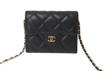 Load image into Gallery viewer, 極美品 CHANEL シャネル ショルダーバッグ チェーンウォレット 30番台 ココマーク ブラック キャビアスキン ゴールド金具 中古 63839