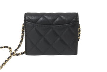 Load image into Gallery viewer, 極美品 CHANEL シャネル ショルダーバッグ チェーンウォレット 30番台 ココマーク ブラック キャビアスキン ゴールド金具 中古 63839