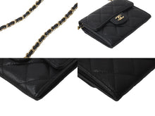 Load image into Gallery viewer, 極美品 CHANEL シャネル ショルダーバッグ チェーンウォレット 30番台 ココマーク ブラック キャビアスキン ゴールド金具 中古 63839