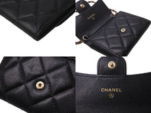 Load image into Gallery viewer, 極美品 CHANEL シャネル ショルダーバッグ チェーンウォレット 30番台 ココマーク ブラック キャビアスキン ゴールド金具 中古 63839