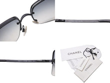 画像をギャラリービューアに読み込む, 極美品 CHANEL シャネル サングラス ココマーク ラインストーン リムレス グラデーションレンズ スクエア ブラック 中古 63841