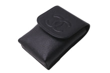 画像をギャラリービューアに読み込む, 極美品 CHANEL シャネル シガレットケース ココマーク A13511 10番台 2006年 キャビアスキン ブラック ゴールド金具 中古 63843