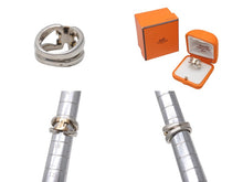 画像をギャラリービューアに読み込む, HERMES エルメス ヒストリーリング シルバー925 K18ゴールド シルバー ゴールド 重量約10.6g サイズ8.5号 美品 中古 4b006385