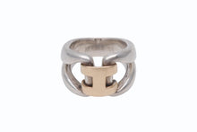 画像をギャラリービューアに読み込む, HERMES エルメス ヒストリーリング シルバー925 K18ゴールド シルバー ゴールド 重量約10.6g サイズ8.5号 美品 中古 4b006385