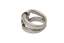 画像をギャラリービューアに読み込む, HERMES エルメス ヒストリーリング シルバー925 K18ゴールド シルバー ゴールド 重量約10.6g サイズ8.5号 美品 中古 4b006385