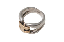 画像をギャラリービューアに読み込む, HERMES エルメス ヒストリーリング シルバー925 K18ゴールド シルバー ゴールド 重量約10.6g サイズ8.5号 美品 中古 4b006385