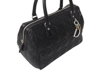 画像をギャラリービューアに読み込む, 極美品 ChristianDior クリスチャンディオール レディディオール ミニボストンバッグ カナージュ トロッター柄 ブラック 中古 63886