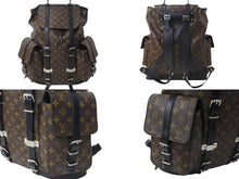 画像をギャラリービューアに読み込む, 新品同様 LOUIS VUITTON ルイヴィトン クリストファーGM モノグラムマカサーリュック M92295 ブラウン ブラック レザー 63887