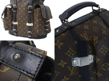 画像をギャラリービューアに読み込む, 新品同様 LOUIS VUITTON ルイヴィトン クリストファーGM モノグラムマカサーリュック M92295 ブラウン ブラック レザー 63887