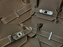 Load image into Gallery viewer, 極美品 HERMES エルメス BIRKIN バーキン35 エトゥープ シルバー金具 トゴ ハンドバッグ □P刻印 中古 63888