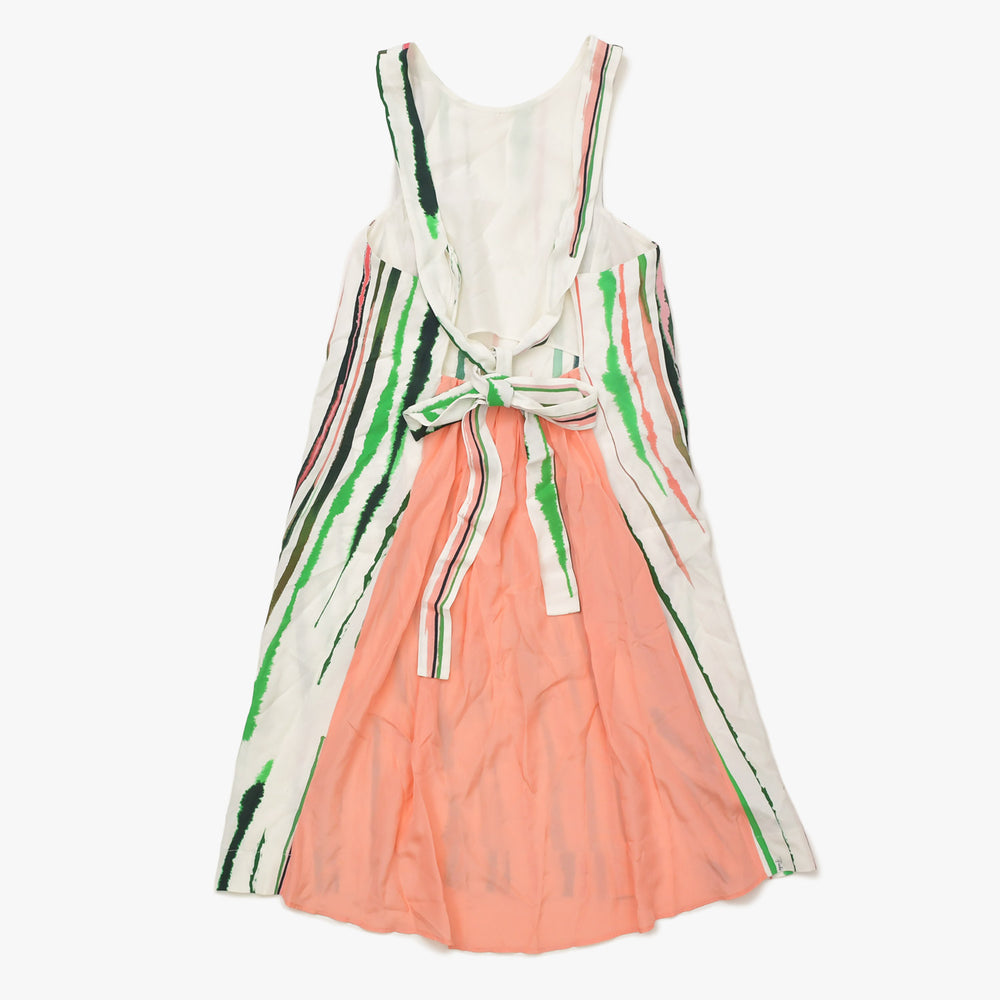 極美品 EMILIO PUCCI エミリオプッチ ワンピース プッチ柄 ノースリーブ マルチカラー サイズ34 レーヨン シルク 中古 4a006390
