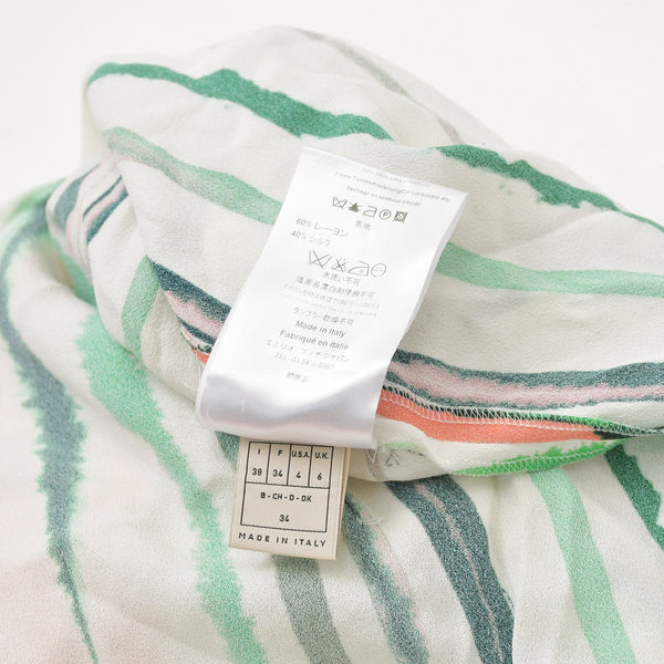 極美品 EMILIO PUCCI エミリオプッチ ワンピース プッチ柄 ノースリーブ マルチカラー サイズ34 レーヨン シルク 中古 4a006390