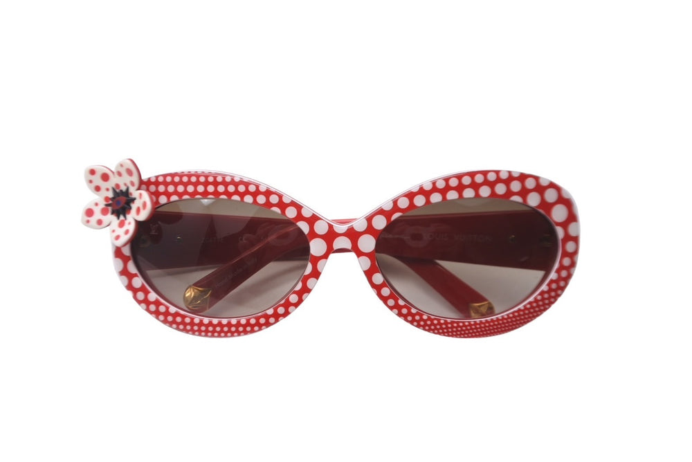 LOUIS VUITTON Sunglasses Glasses Yayoi Kusama Dot Pattern ZC479E Red White Gold Hardware Good Condition Used 63909