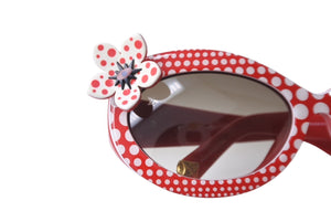 LOUIS VUITTON Sunglasses Glasses Yayoi Kusama Dot Pattern ZC479E Red White Gold Hardware Good Condition Used 63909