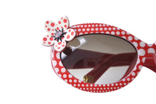 画像をギャラリービューアに読み込む, LOUIS VUITTON ルイヴィトン サングラス メガネ 草間彌生 ドット柄 ZC479E レッド ホワイト ゴールド金具 美品 中古 63909
