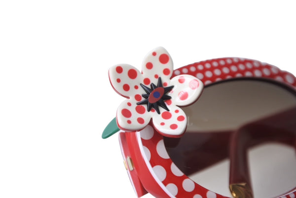 LOUIS VUITTON Sunglasses Glasses Yayoi Kusama Dot Pattern ZC479E Red White Gold Hardware Good Condition Used 63909