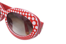 画像をギャラリービューアに読み込む, LOUIS VUITTON ルイヴィトン サングラス メガネ 草間彌生 ドット柄 ZC479E レッド ホワイト ゴールド金具 美品 中古 63909