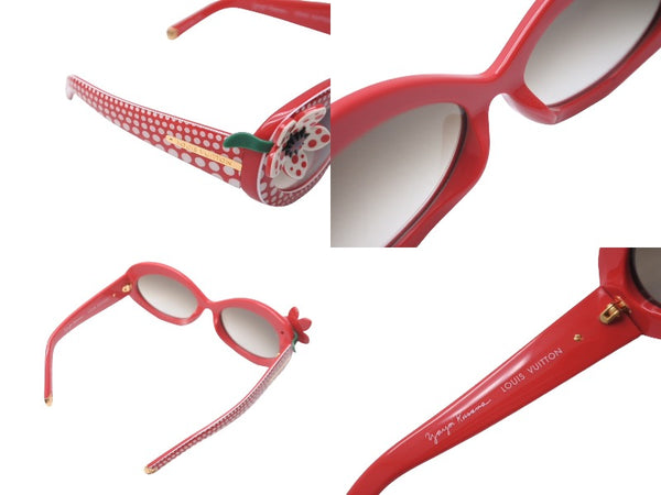 LOUIS VUITTON Sunglasses Glasses Yayoi Kusama Dot Pattern ZC479E Red White Gold Hardware Good Condition Used 63909