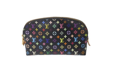 画像をギャラリービューアに読み込む, LOUIS VUITTON ルイヴィトン × 村上隆 ポーチ ポシェットコスメティック M47355 ブラック マルチカラー 美品 中古 63911