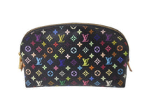 画像をギャラリービューアに読み込む, LOUIS VUITTON ルイヴィトン × 村上隆 ポーチ ポシェットコスメティック M47355 ブラック マルチカラー 美品 中古 63911