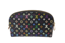 画像をギャラリービューアに読み込む, LOUIS VUITTON ルイヴィトン × 村上隆 ポーチ ポシェットコスメティック M47355 ブラック マルチカラー 美品 中古 63911