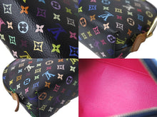 画像をギャラリービューアに読み込む, LOUIS VUITTON ルイヴィトン × 村上隆 ポーチ ポシェットコスメティック M47355 ブラック マルチカラー 美品 中古 63911