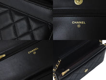 画像をギャラリービューアに読み込む, 新品同様 CHANEL シャネル ショルダーバッグ マトラッセ チェーンウォレット ランダム ラムスキン ブラック ゴールド金具 中古 63918