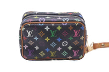 画像をギャラリービューアに読み込む, LOUISVUITTON ルイヴィトン トゥルース ワピティ ポーチ M58034 FL0076 ブラック マルチカラー ゴールド金具 美品 中古 63920