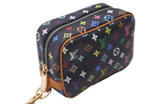 画像をギャラリービューアに読み込む, LOUISVUITTON ルイヴィトン トゥルース ワピティ ポーチ M58034 FL0076 ブラック マルチカラー ゴールド金具 美品 中古 63920