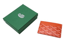 画像をギャラリービューアに読み込む, 新品未使用 GOYARD ゴヤール サン シュルピス カードケース ヘリンボーン PVC カーフ オレンジ 中古 63939