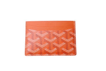 画像をギャラリービューアに読み込む, 新品未使用 GOYARD ゴヤール サン シュルピス カードケース ヘリンボーン PVC カーフ オレンジ 中古 63939
