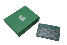 画像をギャラリービューアに読み込む, 新品未使用 GOYARD ゴヤール サン シュルピス カードケース ヘリンボーン PVC カーフ グリーン 中古 63940